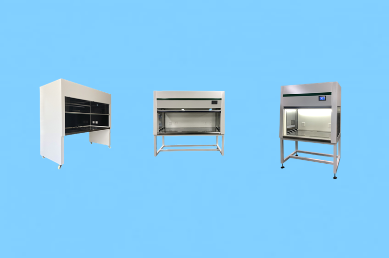 Deshengxin Laminar Flow Clean Bench (ISO Class 5 / Class 100). Available in vertical and horizontal flow configurations for cleanroom assembly and inspection.
