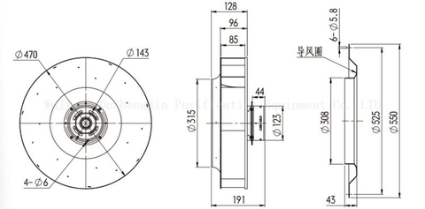 EC470(DSX-EC470H85N8P1B-1) EC மையவிலக்கு விசிறி