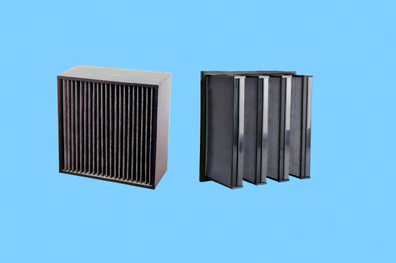Deshengxin Chemical Filter (AMC Removal) for semiconductor cleanrooms. Activated carbon and ion exchange resin media designed to neutralize VOCs, acids, and bases.