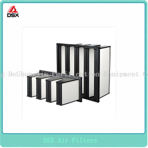 High air volume V-shaped high efficiency filter without partition